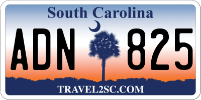 SC license plate ADN825