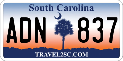 SC license plate ADN837