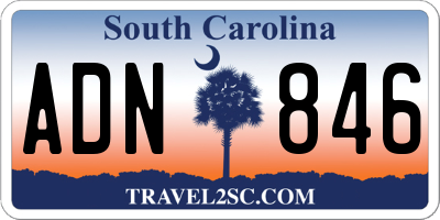 SC license plate ADN846