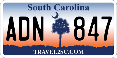 SC license plate ADN847