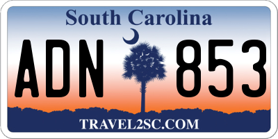 SC license plate ADN853