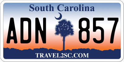 SC license plate ADN857