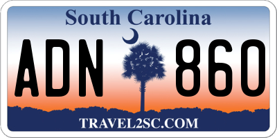 SC license plate ADN860