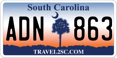 SC license plate ADN863