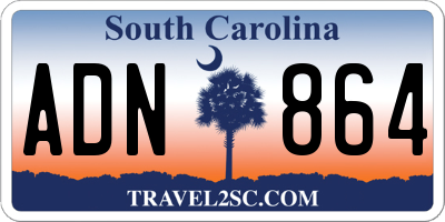 SC license plate ADN864