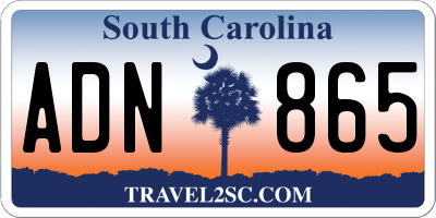 SC license plate ADN865