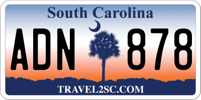 SC license plate ADN878