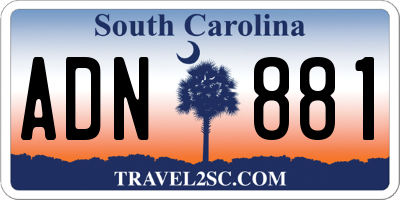 SC license plate ADN881
