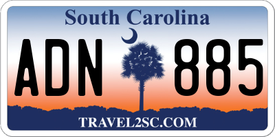 SC license plate ADN885
