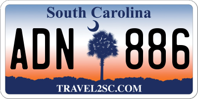 SC license plate ADN886