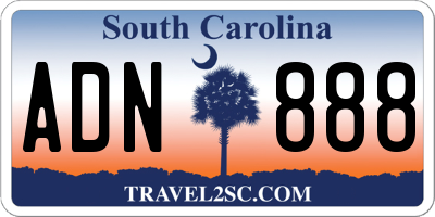 SC license plate ADN888