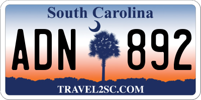 SC license plate ADN892