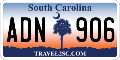 SC license plate ADN906