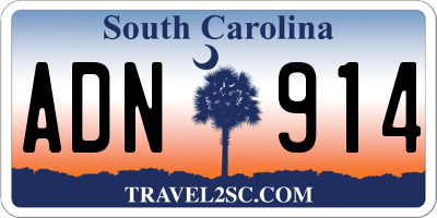SC license plate ADN914