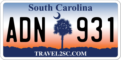 SC license plate ADN931