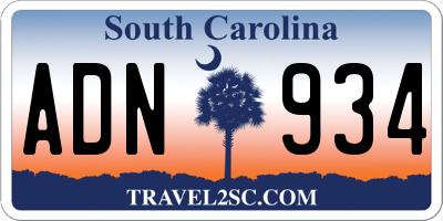 SC license plate ADN934