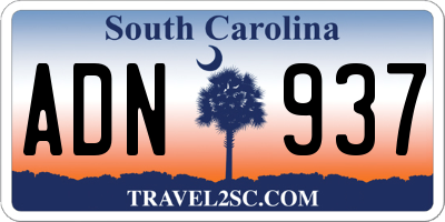 SC license plate ADN937