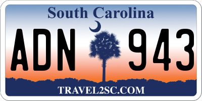 SC license plate ADN943