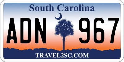 SC license plate ADN967
