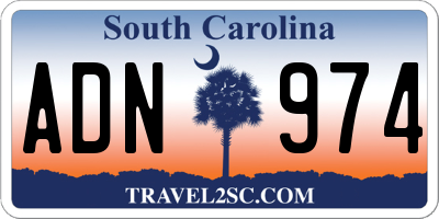 SC license plate ADN974
