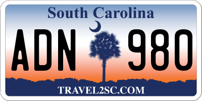 SC license plate ADN980