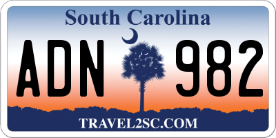 SC license plate ADN982