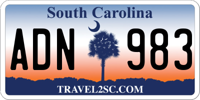 SC license plate ADN983