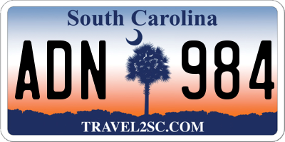 SC license plate ADN984