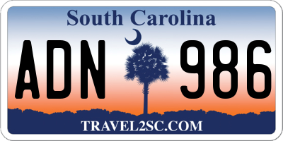 SC license plate ADN986