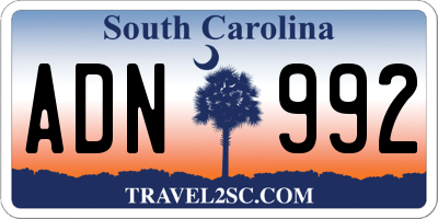 SC license plate ADN992