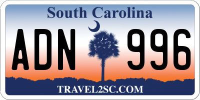 SC license plate ADN996