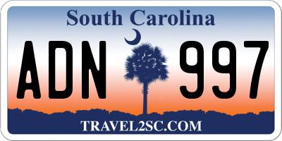 SC license plate ADN997