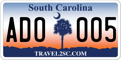 SC license plate ADO005