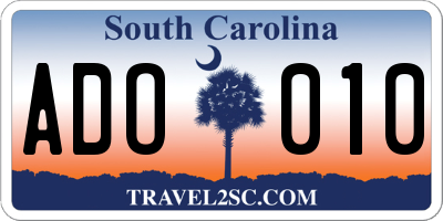 SC license plate ADO010