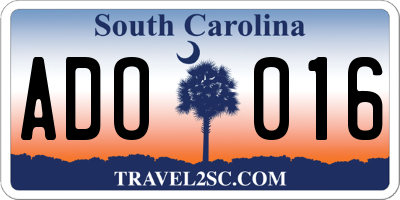 SC license plate ADO016