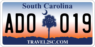 SC license plate ADO019