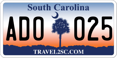 SC license plate ADO025