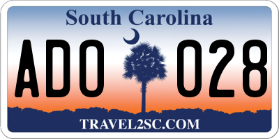 SC license plate ADO028