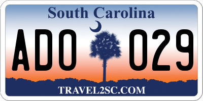 SC license plate ADO029