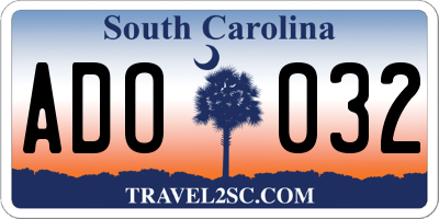 SC license plate ADO032