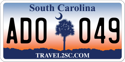 SC license plate ADO049