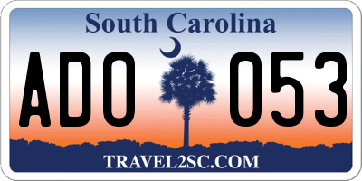 SC license plate ADO053