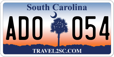 SC license plate ADO054