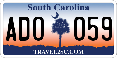 SC license plate ADO059