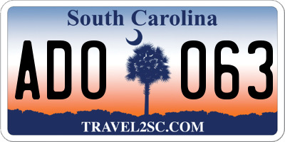 SC license plate ADO063