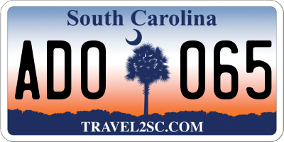 SC license plate ADO065
