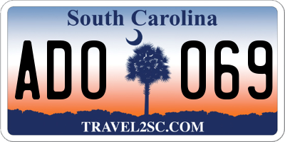 SC license plate ADO069