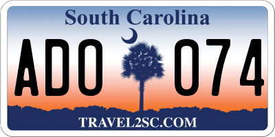 SC license plate ADO074