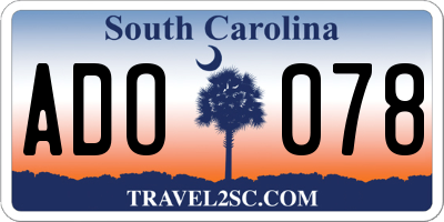 SC license plate ADO078