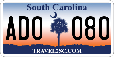 SC license plate ADO080